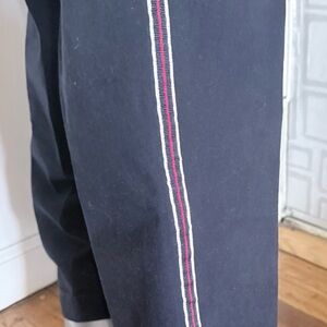 Nautica Navy Tapered Leg Pants with Side Stripe